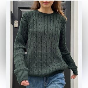 Brandy Melville Brianna Women's Cable Knit Sweater - Dark Green